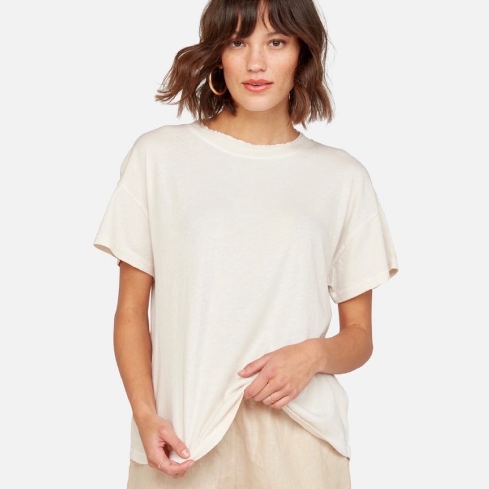 Mate Organic Cotton Raw Round Neck Short Sleeve Boxy T-Shirt Top Plus Sz 3X NWT